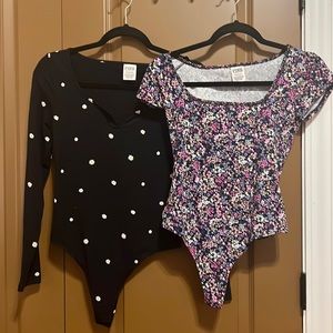 Lot of 2 PINK Floral Bodysuits